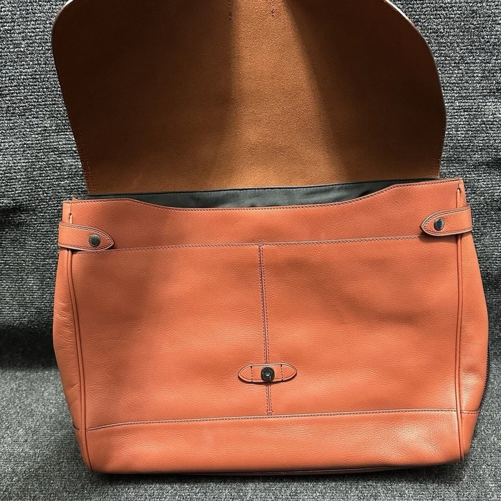 Genuine Coach F23204 Hudson Messenger Tote Terracotta 2 Way Leather Shoulder Bag